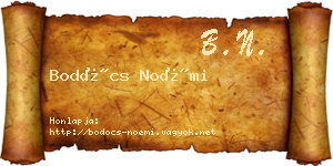 Bodócs Noémi névjegykártya